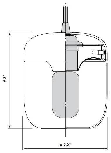 Acorn White Plug-In Pendant with LED Bulb, Polished Copper