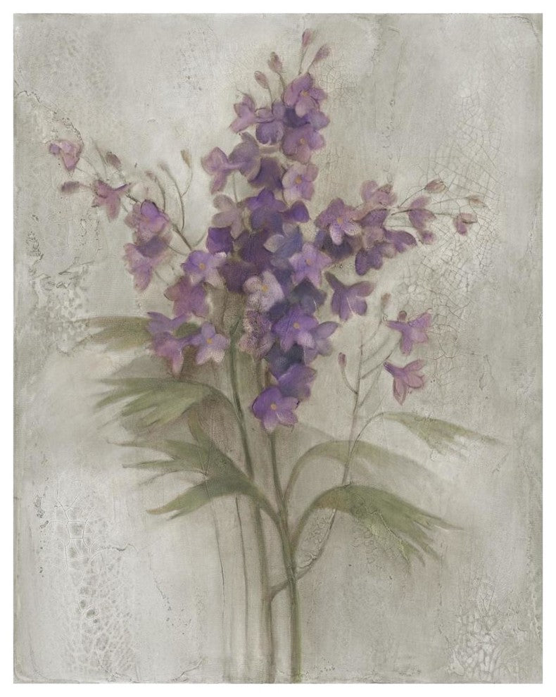 "Purple Larkspur Garden on Grey" Digital Paper Print by Albena Hristova, 24"x30"