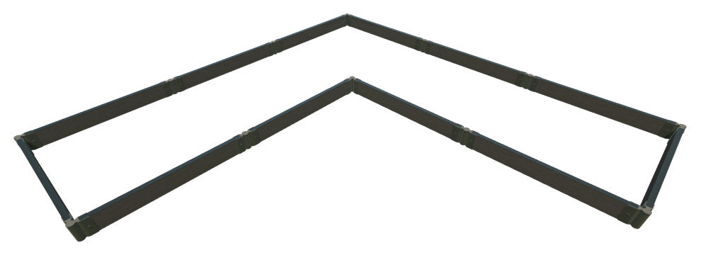 Weathered Wood Raised Garden Bed 'L' Shaped 12'x12'x5.5", 2" Profile