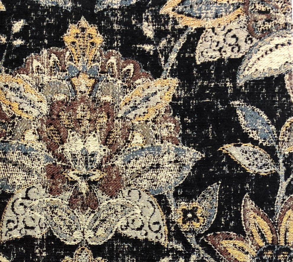 Noir Lotus Blossom Luxury Throw Pillow, 20"x36" King