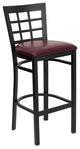 Flash Furniture Hercules 31" Black Back Metal Bar Stool in Burgundy