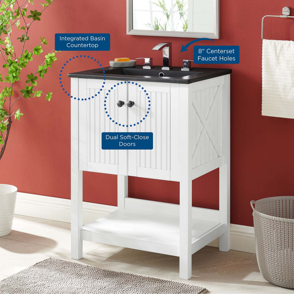 Steam 24" Bathroom Vanity - White Black