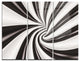 "Fractal 3-D Black N White Tunnel" Metal Wall Art, 3 Panels, 36"x28"