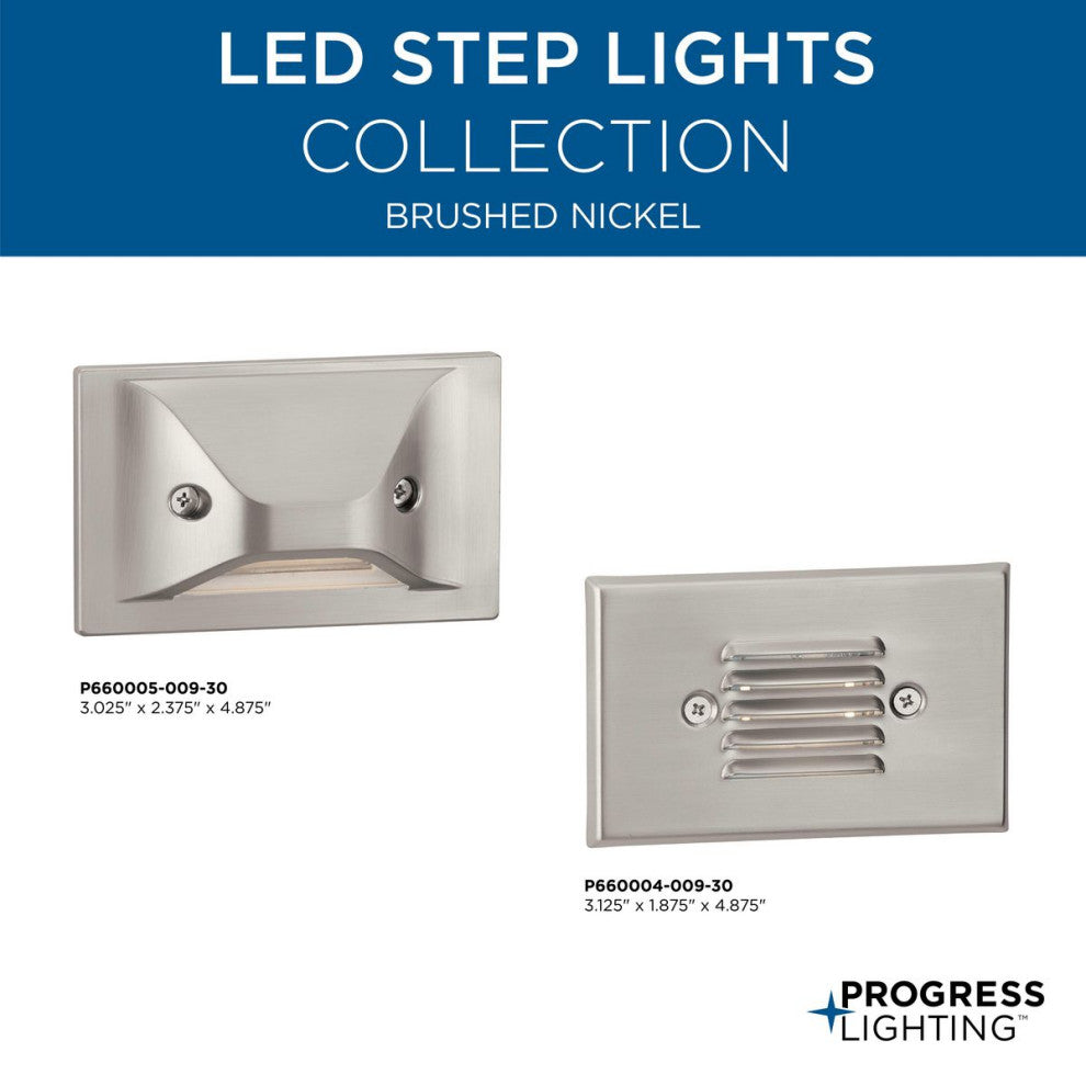 LED Indoor/Outdoor Brushed Nickel Integrated LED Wall or Step Light