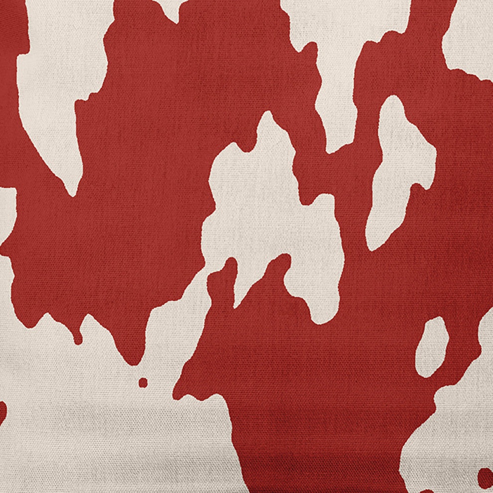 26" x 26" Moo Print Decorative Throw Pillow, Maple Red