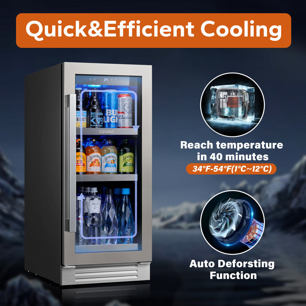 Ca''Lefort 15" 100 Cans  Beverage Refrigerator Built-In Soda Beer Drink Cooler
