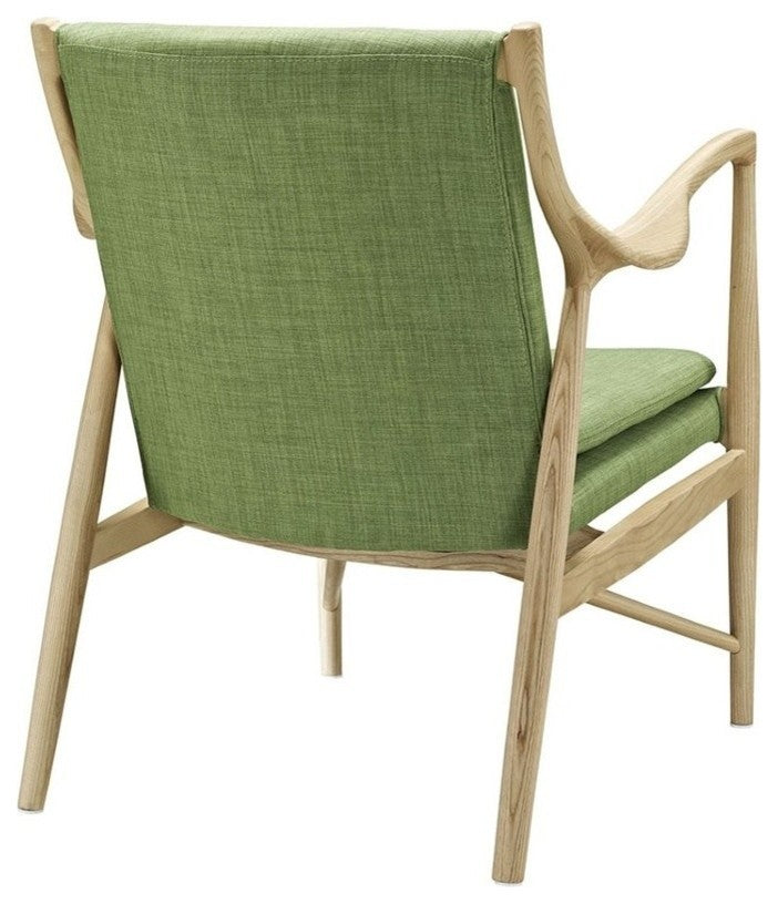 Modern Natural Green Makeshift Upholstered Lounge Chair