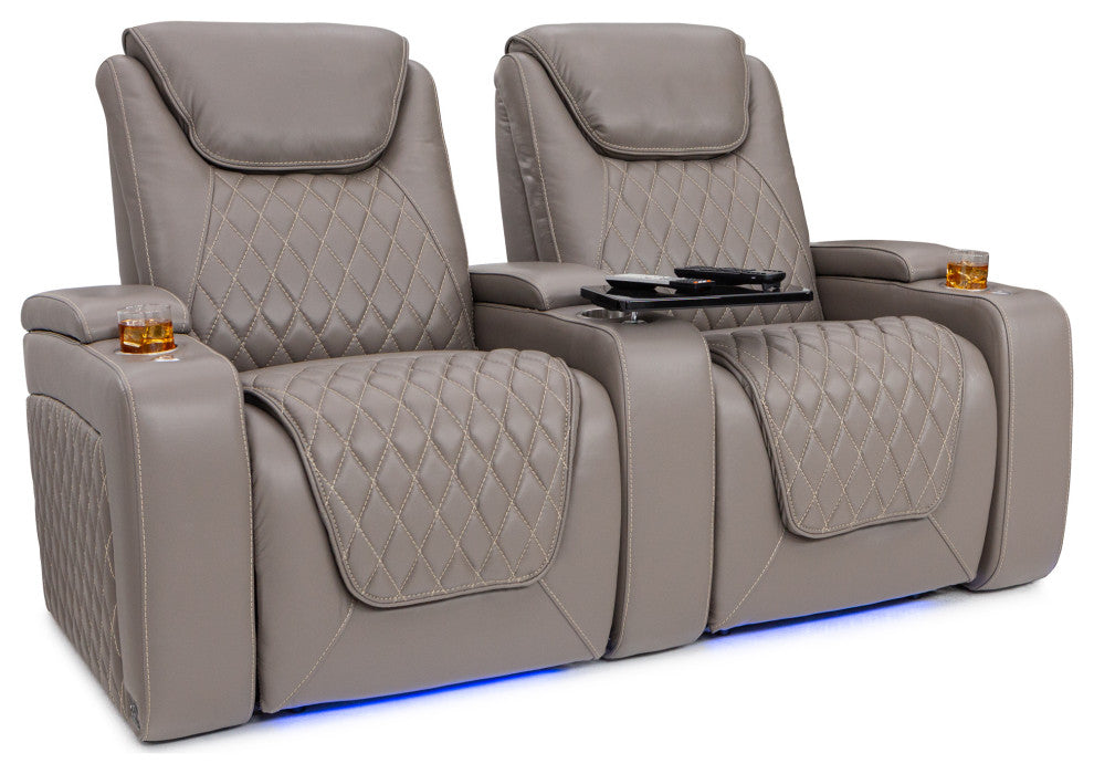 Seatcraft Muse Home Theater Seating, Gray, Row of 2