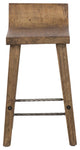 Natural Distressed Armless Elmwood Counter Stool