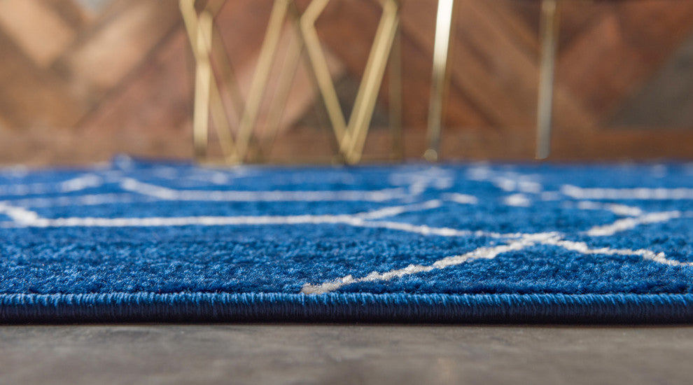 Unique Loom Light Blue Geometric Trellis Frieze 5' 0 x 8' 0 Area Rug