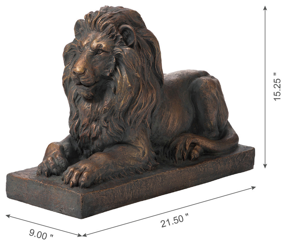 21.75"L MGO Lying Guardian Lion Statue
