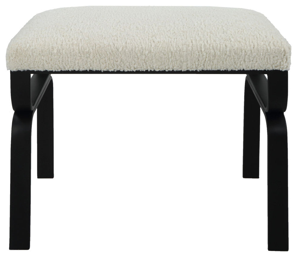 Uttermost Diverge White Shearling Small Bench