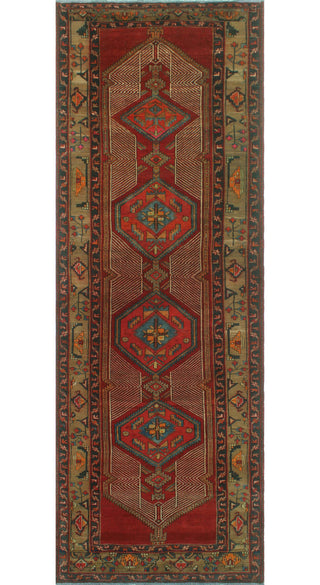 Fine Vintage Distressed Bradon Rust/Charcoal Runner, 4'2x12'9