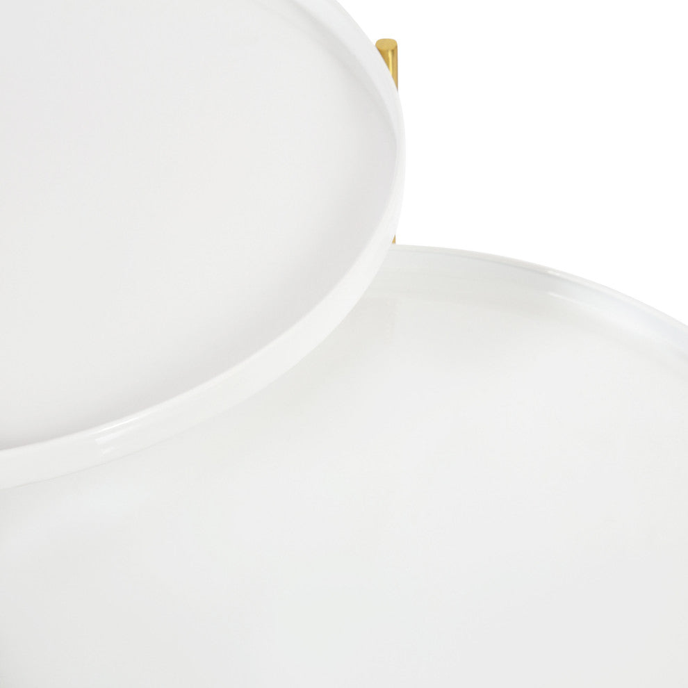 Ulani Coffee Table Set, White/Gold 2 Piece