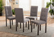 Andrew Modern Gray Fabric Upholstered Grid-Tufting Dining Chair, Set of 4