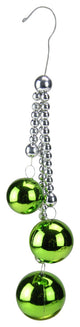 Silver Chain & Green Trio Christmas Ball Pendant Ornament