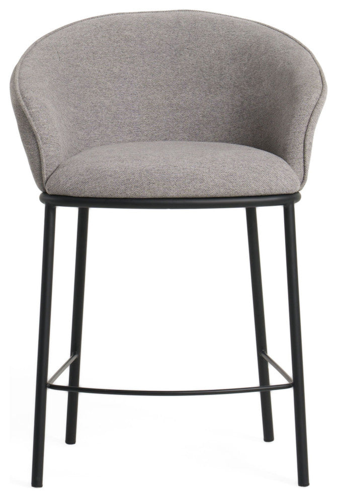 Modrest Rumi Modern Grey and Black Counter Stool
