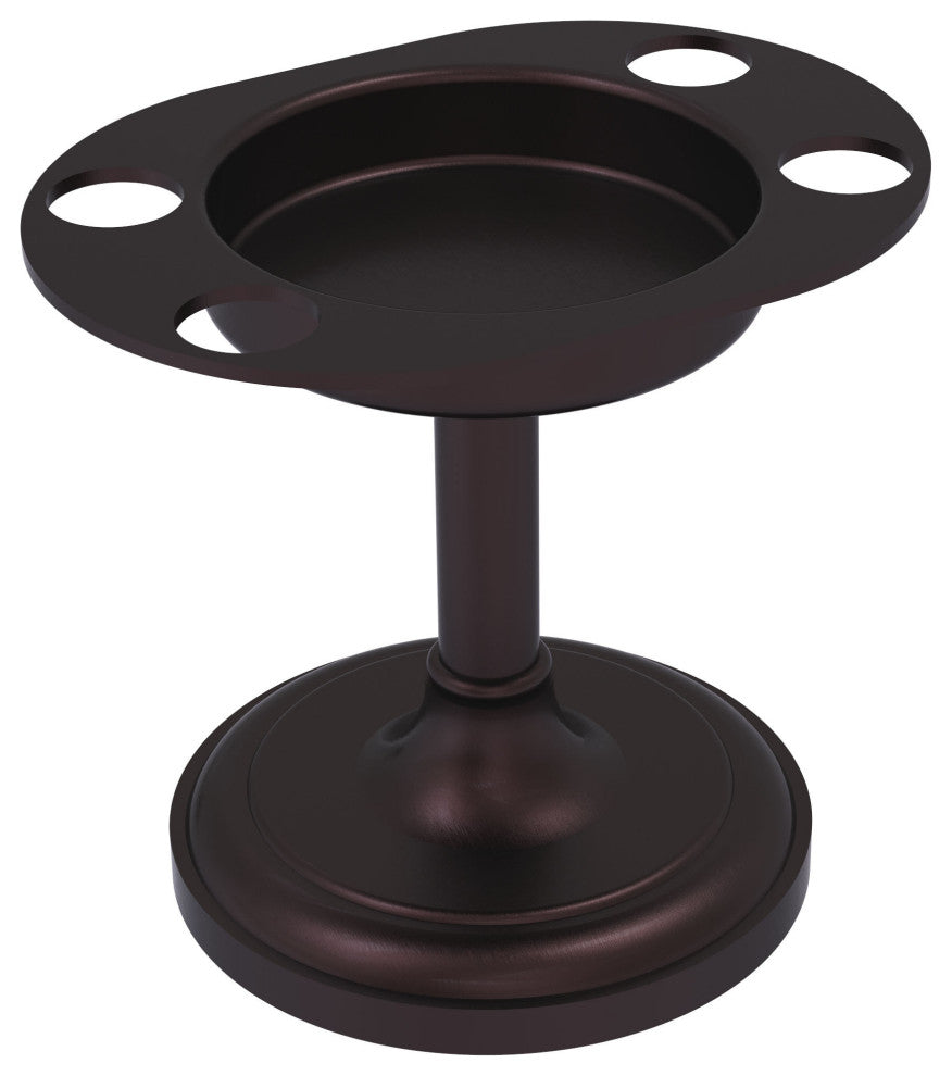 Vanity Top Tumbler and Toothbrush Holder, Antique Bronze