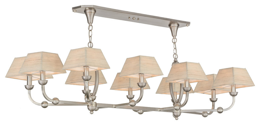 58" Cesta 10 Light Oblong Chandelier