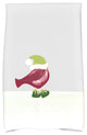 Merry Christmas Bird Holiday Animal Print Kitchen Towel, Cranberry