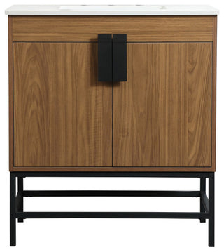 Home Living 19" Modern Walnut Brown-Light Bathroom Vanity