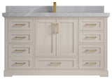 Boston 60" Single Bathroom Vanity in Fine Grain 2" Pearl Gray