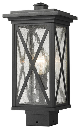 Z-Lite 583PHMS Brookside 16" Tall Outdoor Single Head Post Light - Black