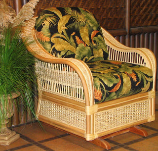 Spice Island Single Glider in Natural, Midnight Fabric