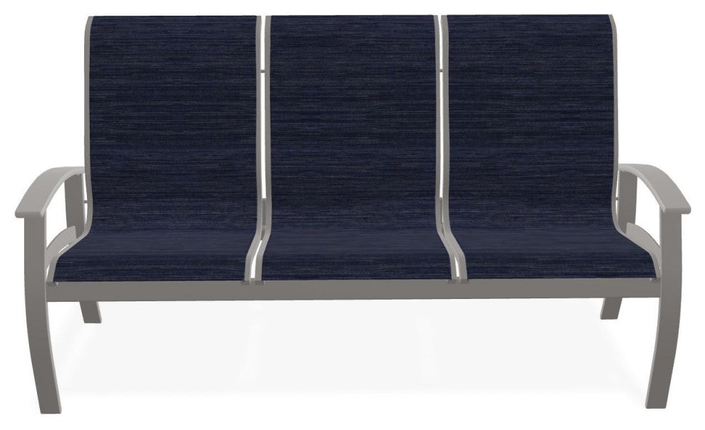 Belle Isle Sling 3-Seat Outdoor Sofa, Collect Indigo/Warm Gray