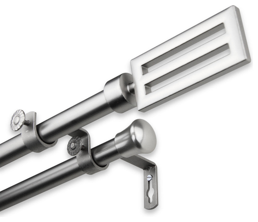 Mabel Double 13/16 inch dia. Curtain Rod, Satin Nickel, 120"-170"