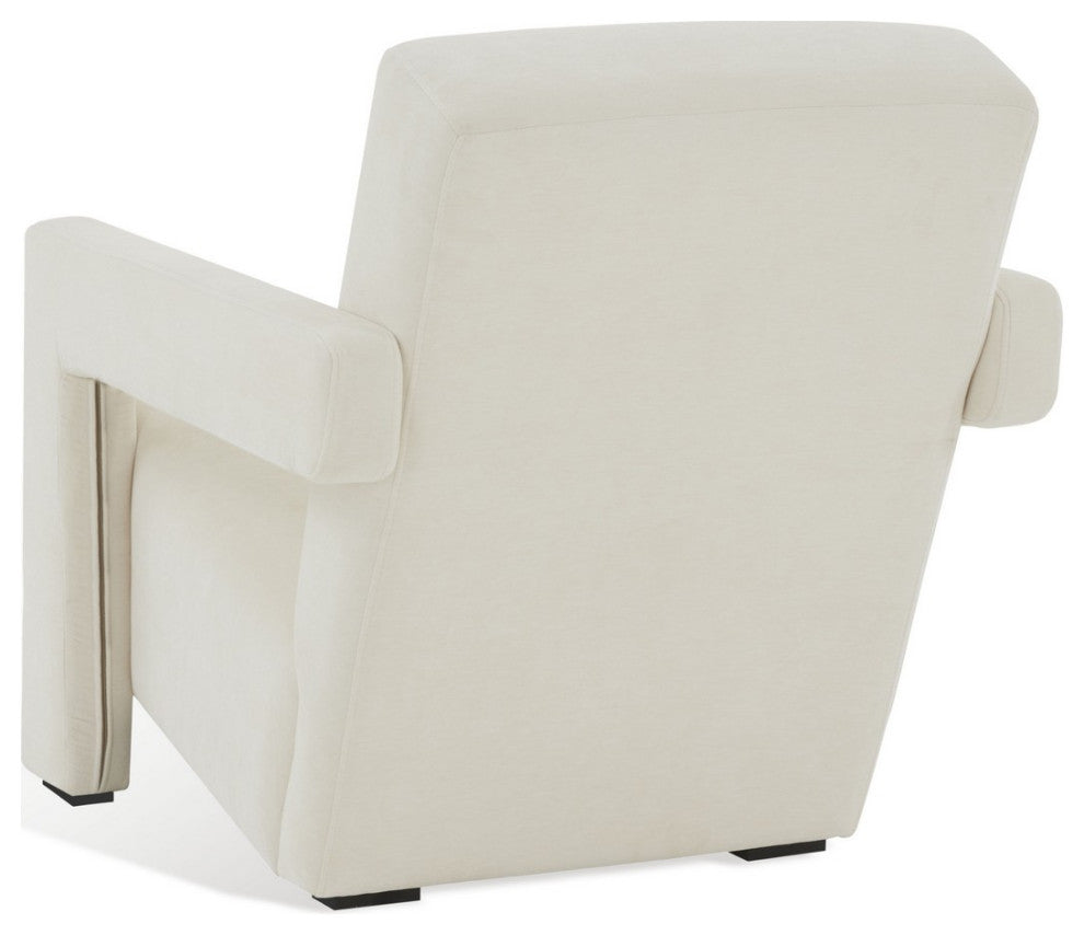 Safavieh Couture Taylor Modern Velvet Accent Chair, Ivory