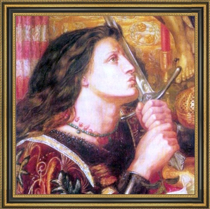 Howard Pyle Joan of Arc 16"x16" Framed Premium Canvas Print, 16"x16"