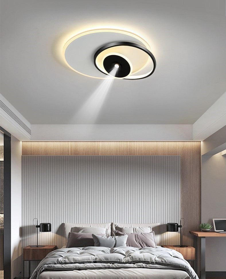 Spa | Dimmable LED Ceiling Lamp, Round Black, Cool Light