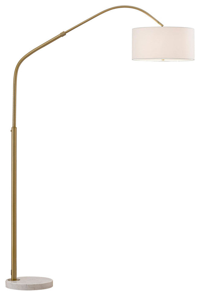 Aero Retractable Arch Floor Lamp, Antique Brass