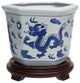 10" Dragon Blue and White Porcelain Flower Pot