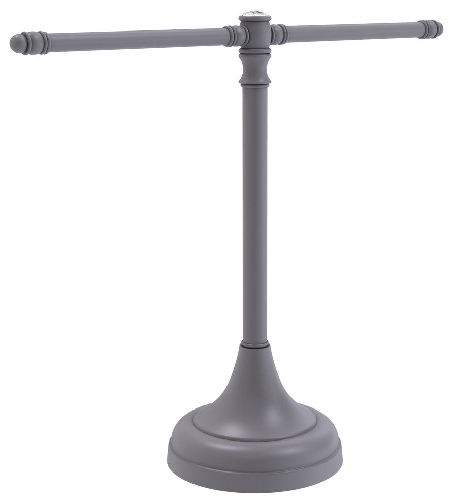 Carolina Crystal Guest Towel Stand, Matte Gray