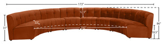 Limitless Velvet Upholstered 8-Piece Modular Sectional, Cognac