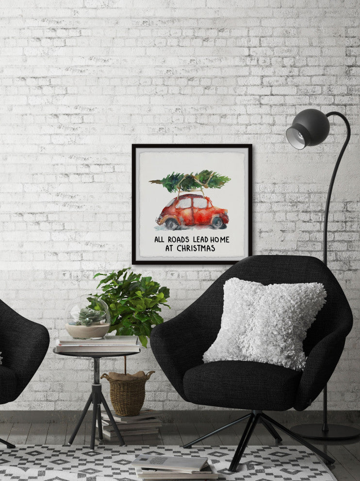 "Home at Christmas" Framed Painting Print, 32x32