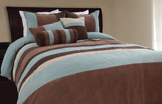Geo 7-PC Complete Comforter Set, Blue, Twin, 6-Pc