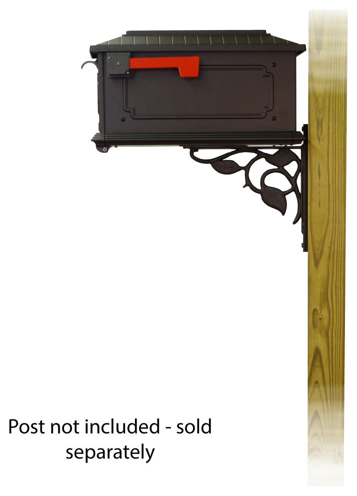 Kingston Curbside Mailbox With Floral Front Single Mailbox Mounting Bracket