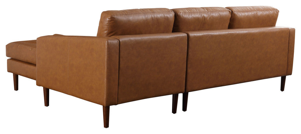 Frederick Modern Contemporary Leather Sofa with Chaise