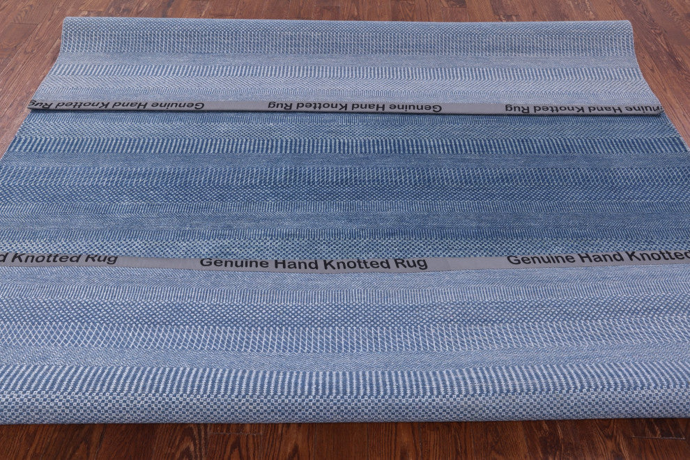 8' 2" X 10' 0" Savannah Grass Hand Knotted Wool and Silk Rug Q11433