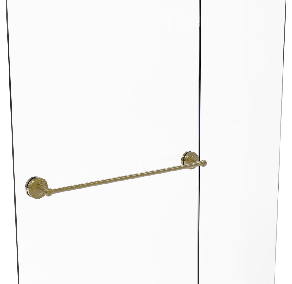 Prestige Regal 30" Shower Door Towel Bar, Unlacquered Brass