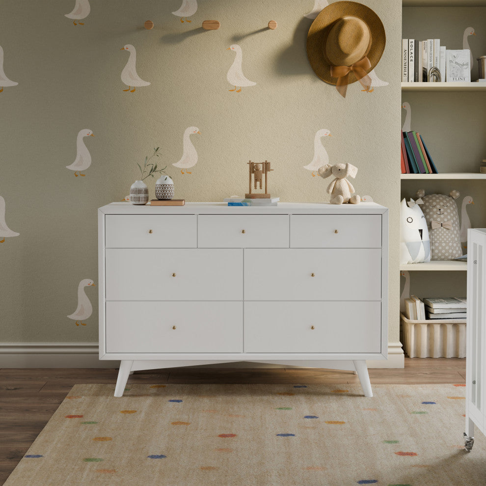 Palma 7-Drawer Assembled Double Dresser, Warm White