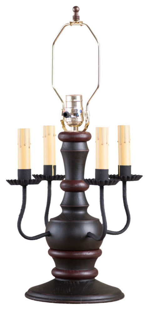 Cedar Creek Lamp Base in Sturbridge Black with Red