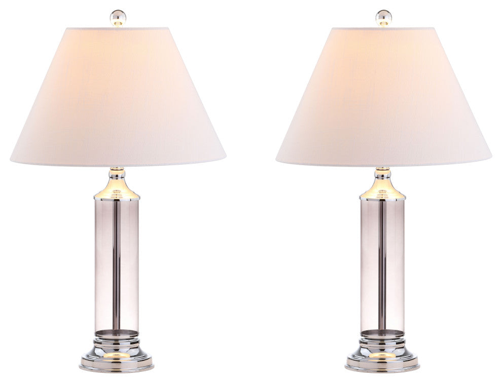 Astor 29" Glass LED Table Lamp, Set of 2, Smoked Gray