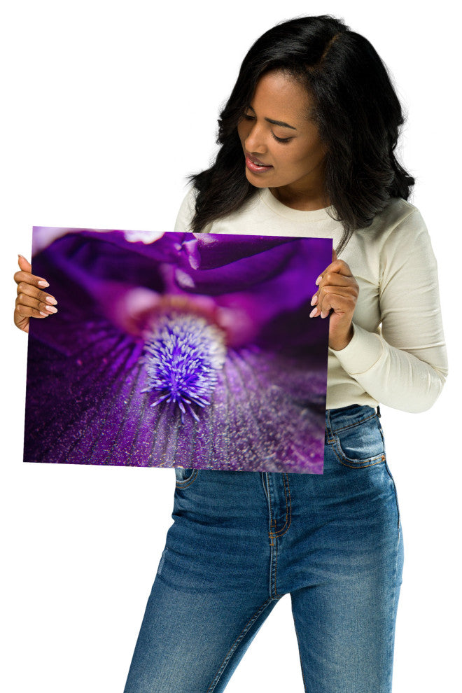 Eye of Iris Nature Photography, Floral Unframed Wall Art Print, 11" X 14"