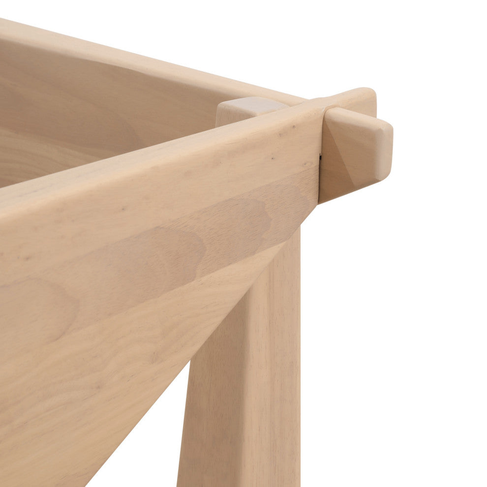 LeisureMod Imperial Interlocking Wooden Triangle Coffee Table Base, Natural Wood