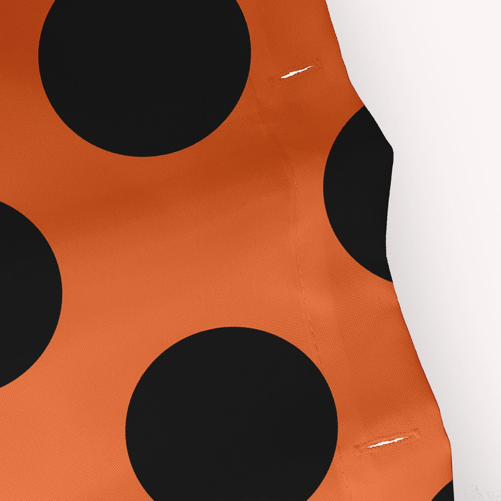 70"Wx73"L Halloween Spooky Dots Shower Curtain, Traditional Orange
