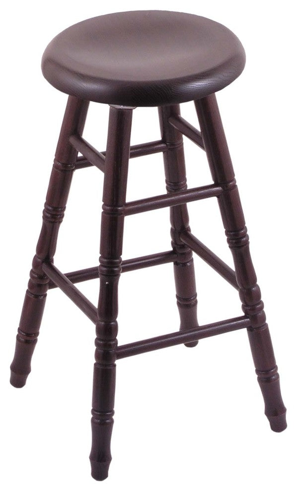 Holland Bar Stool, Oak Saddle Dish Bar Stool, Turned Legs